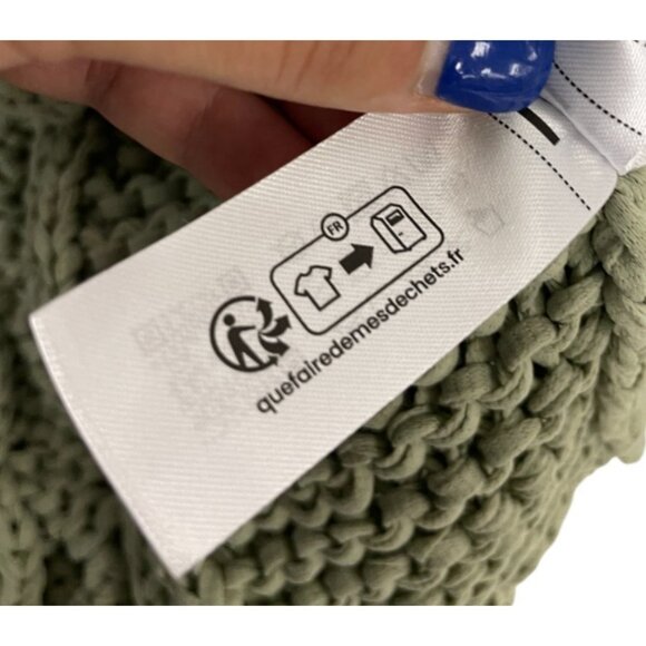 Zara Women Knit Sweater Cardigan Chunky S Small Green flower button 3920/237 NWT - Picture 15 of 16